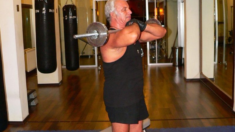 Front Barbell Squat To A Bench