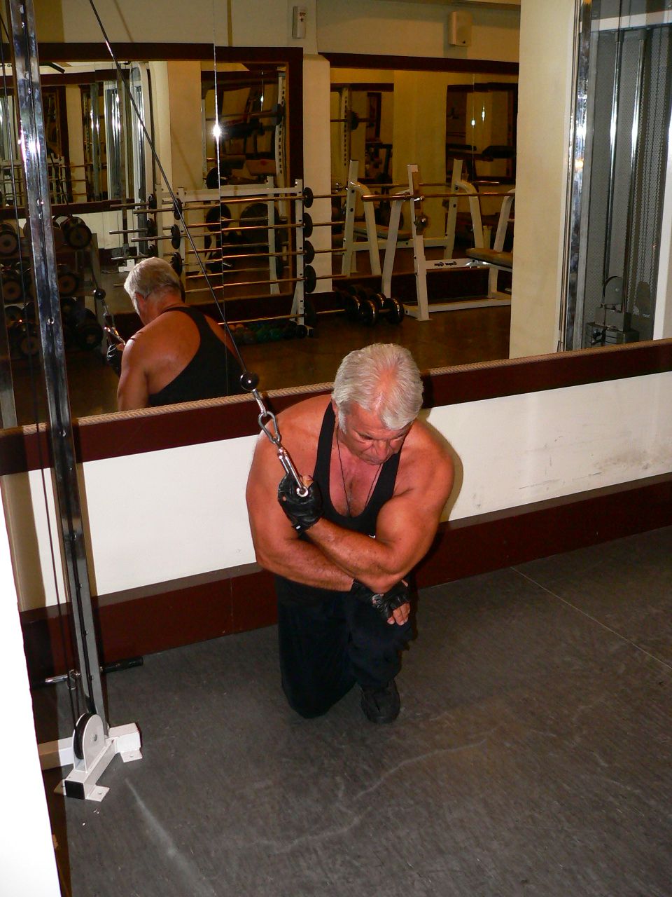 Kneeling Cable  Concentration Triceps Extension
