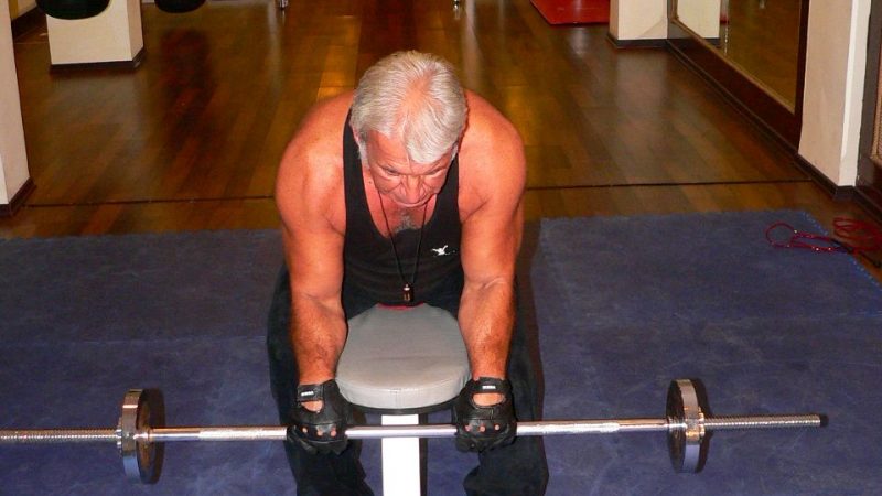 Seated Barbell Reverse Wrist Curl On The Bench
