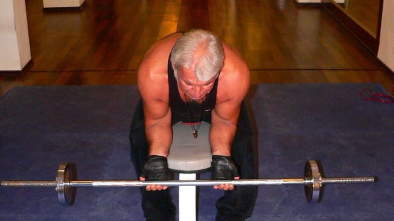 Seated Barbell Wrist Curl On The Bench