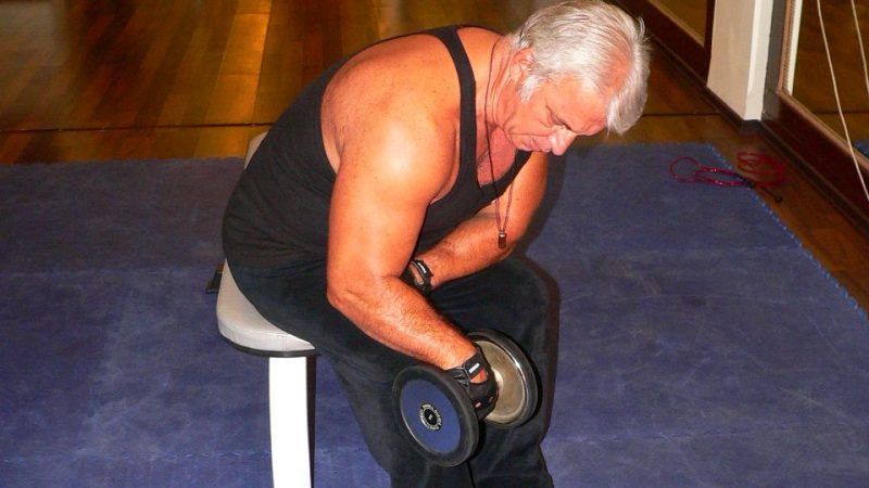 Seated One Arm Dumbbell Reverse Wrist Curl
