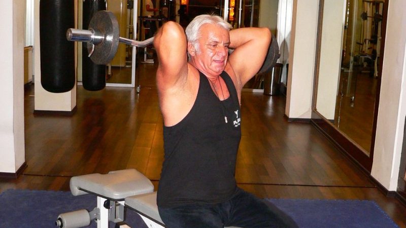 Seated Overhead Barbell Triceps Extension